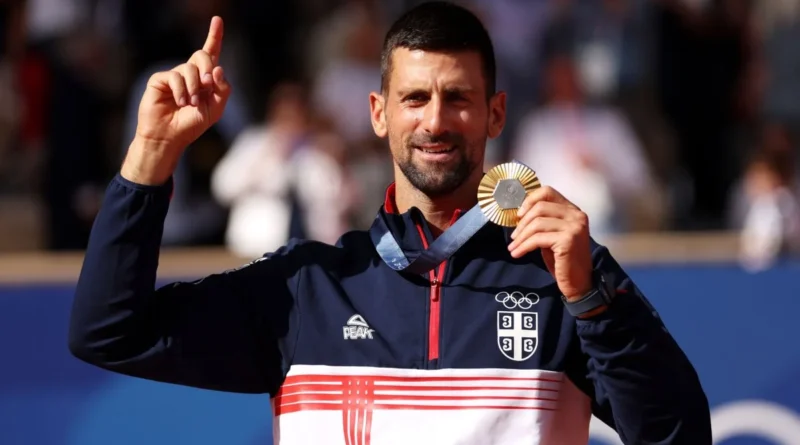 Novak Djokovic with Olympic gold