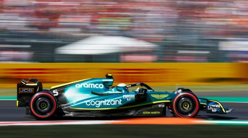 Fernando Alonso with an Aston Martin car