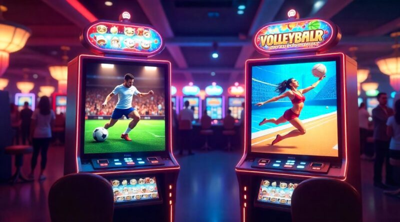 football and volleyball slot in casino hall